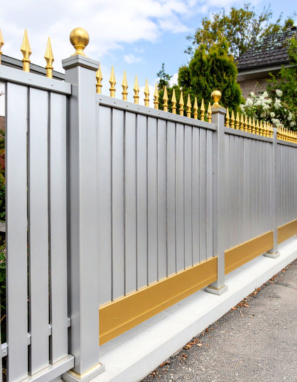 Silver or Metallic Fence Painting