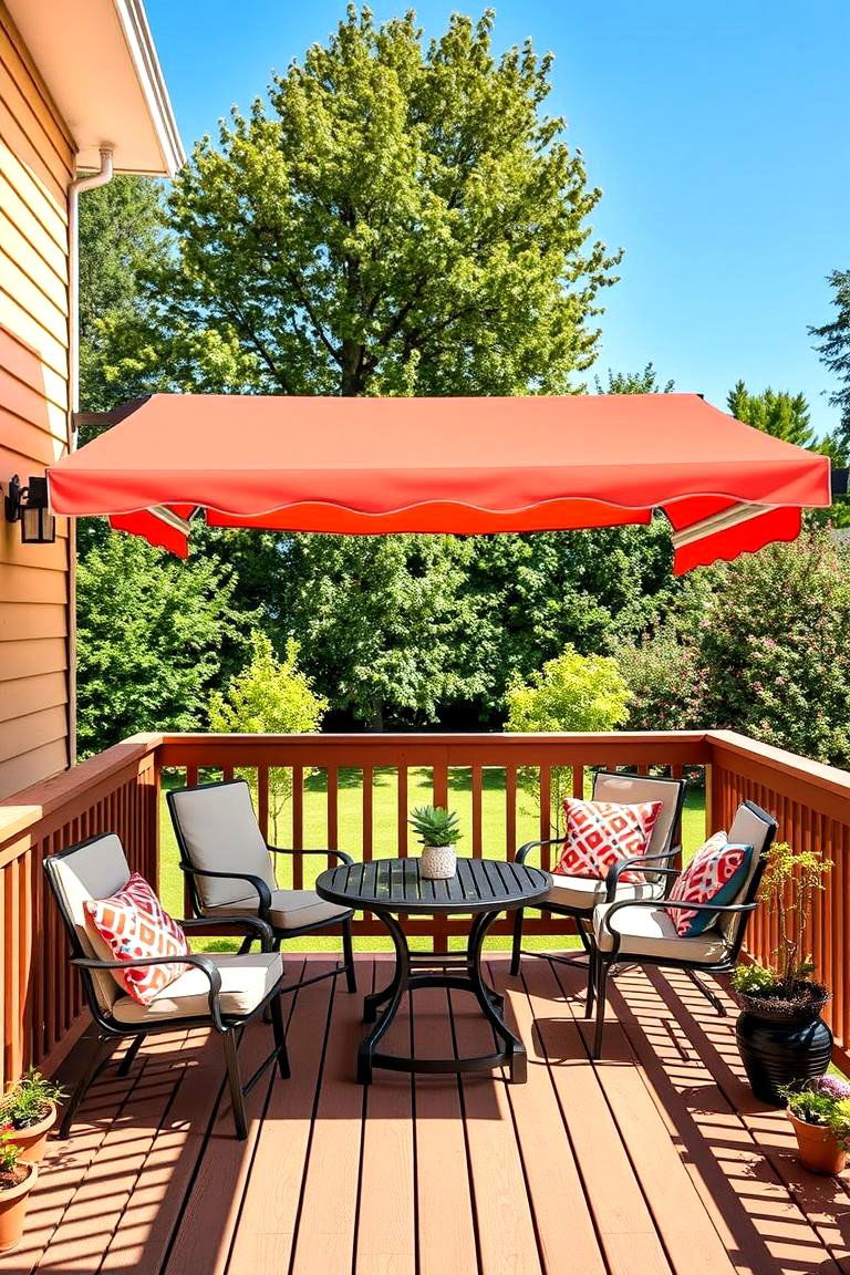 Simple Fabric Awning for a Quick Solution - 25 Deck Awning Ideas