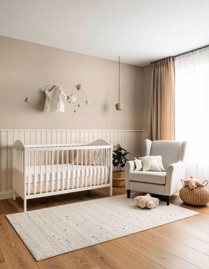 Simple Horizontal Wainscoting for Clean Lines Wainscoting Nursery Ideas