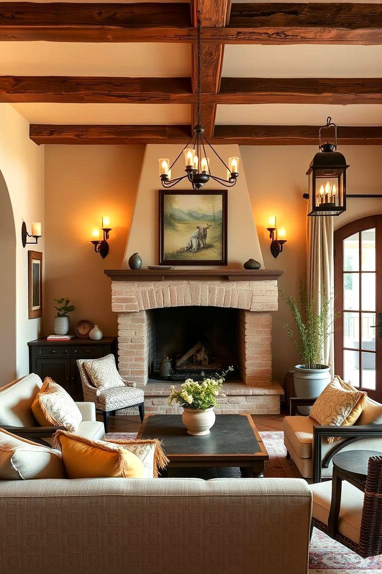 Simple Yet Elegant Light Fixtures - 25 Tuscan Living Room Ideas