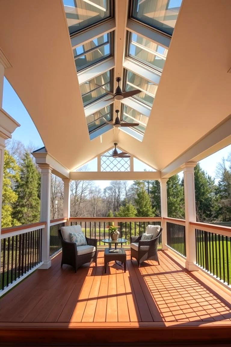 Skylights to Brighten the Space - 25 Covered Deck Ideas