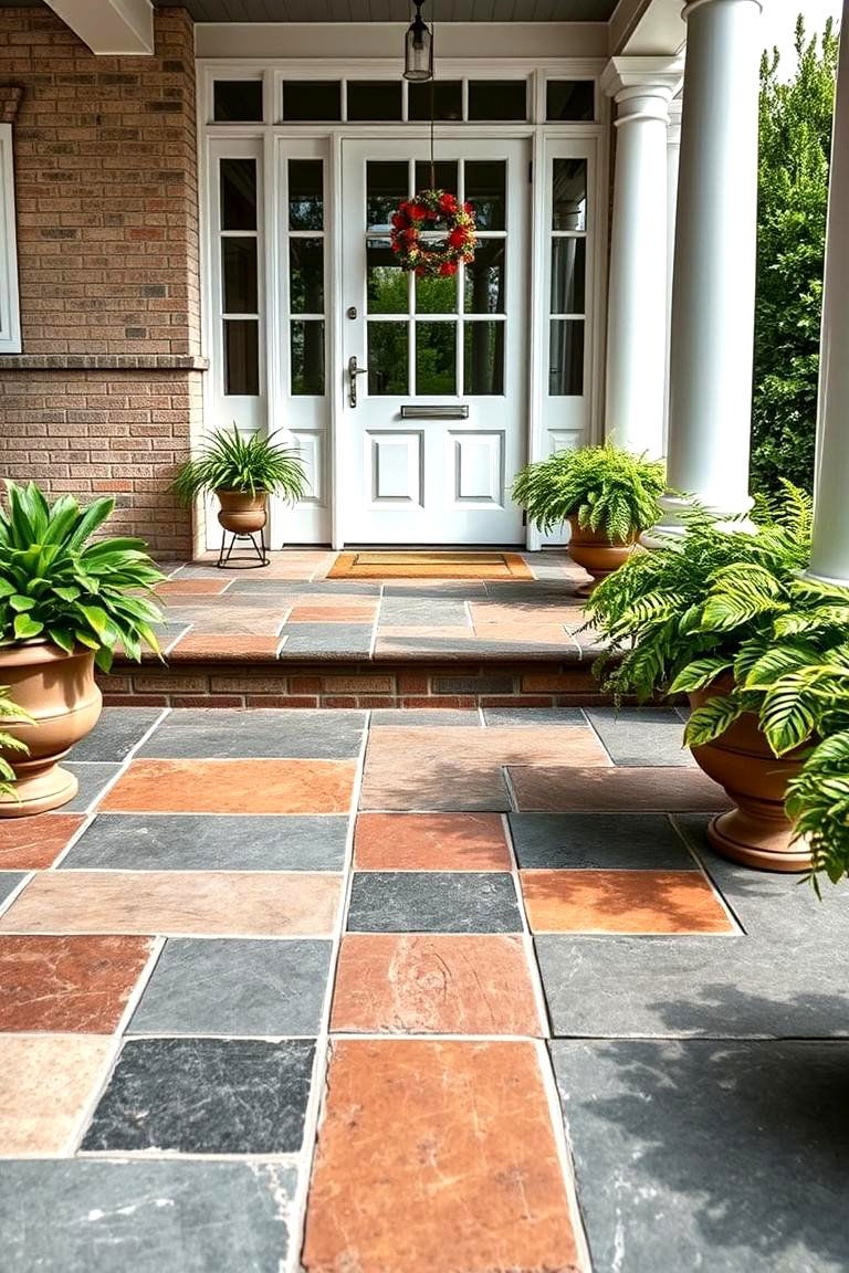 Slate Tiles for a Rich Textured Look - 25 Front Porch Tile Ideas