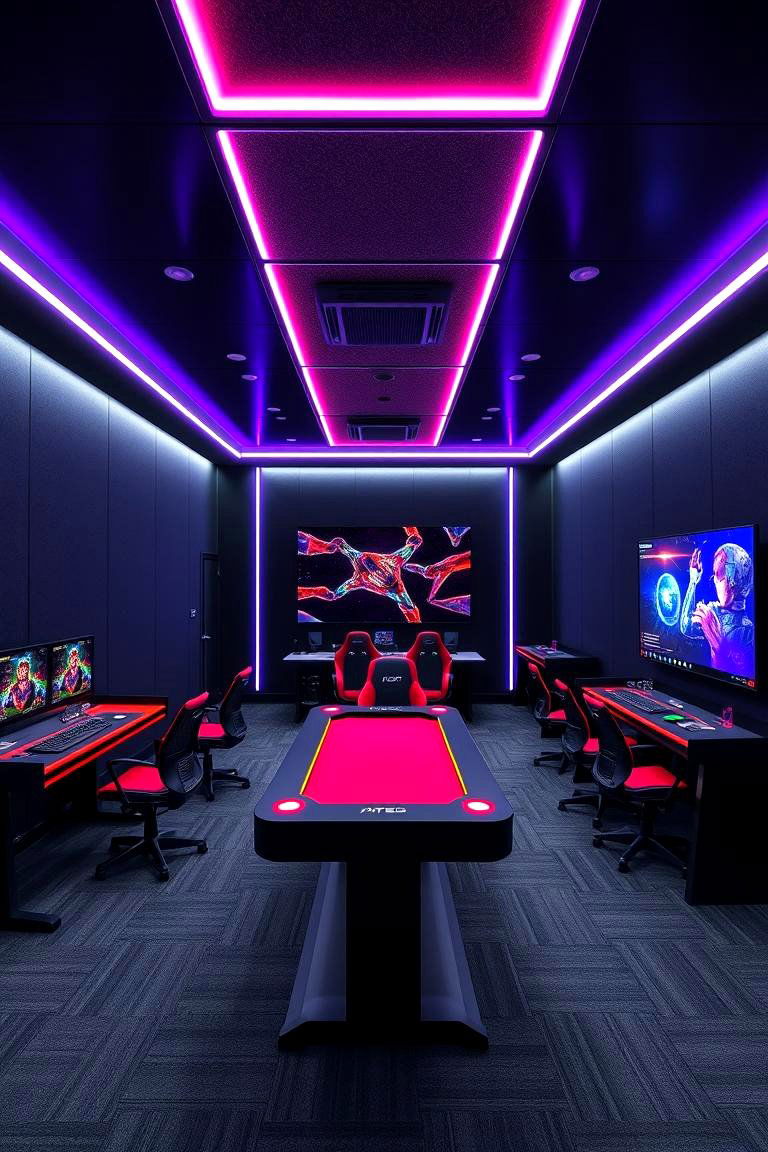 Sleek Black for a Modern Sophisticated Look - 25 Game Room Paint Ideas