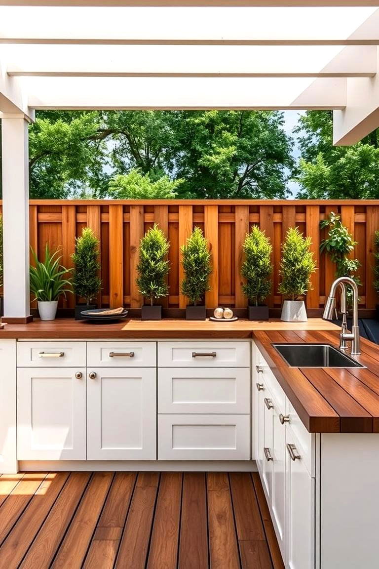 Sleek Composite Decking Countertops - 25 Types of Outdoor Kitchen Countertops