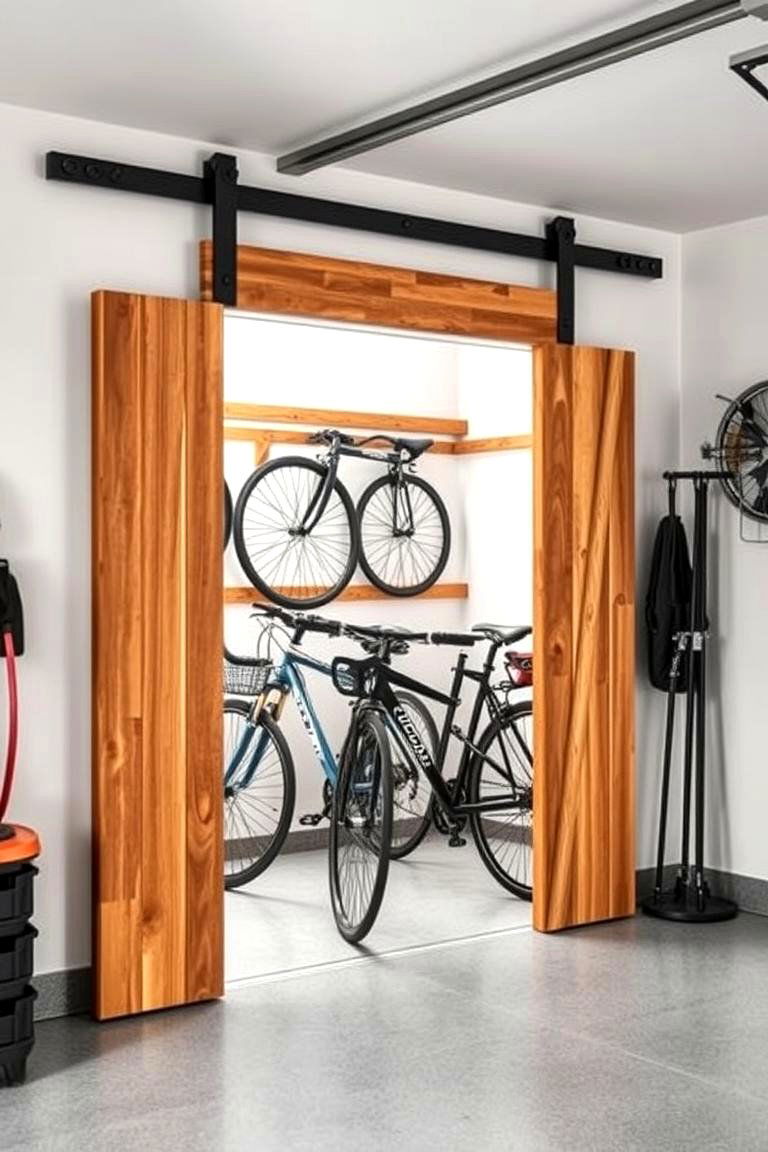 Sliding Barn Door Bike Storage - 25 Garage Bike Storage Ideas