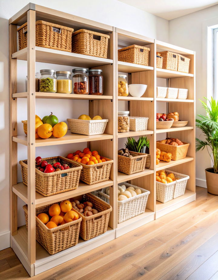 Sliding Baskets for Flexible Organization Walk in Pantry Ideas