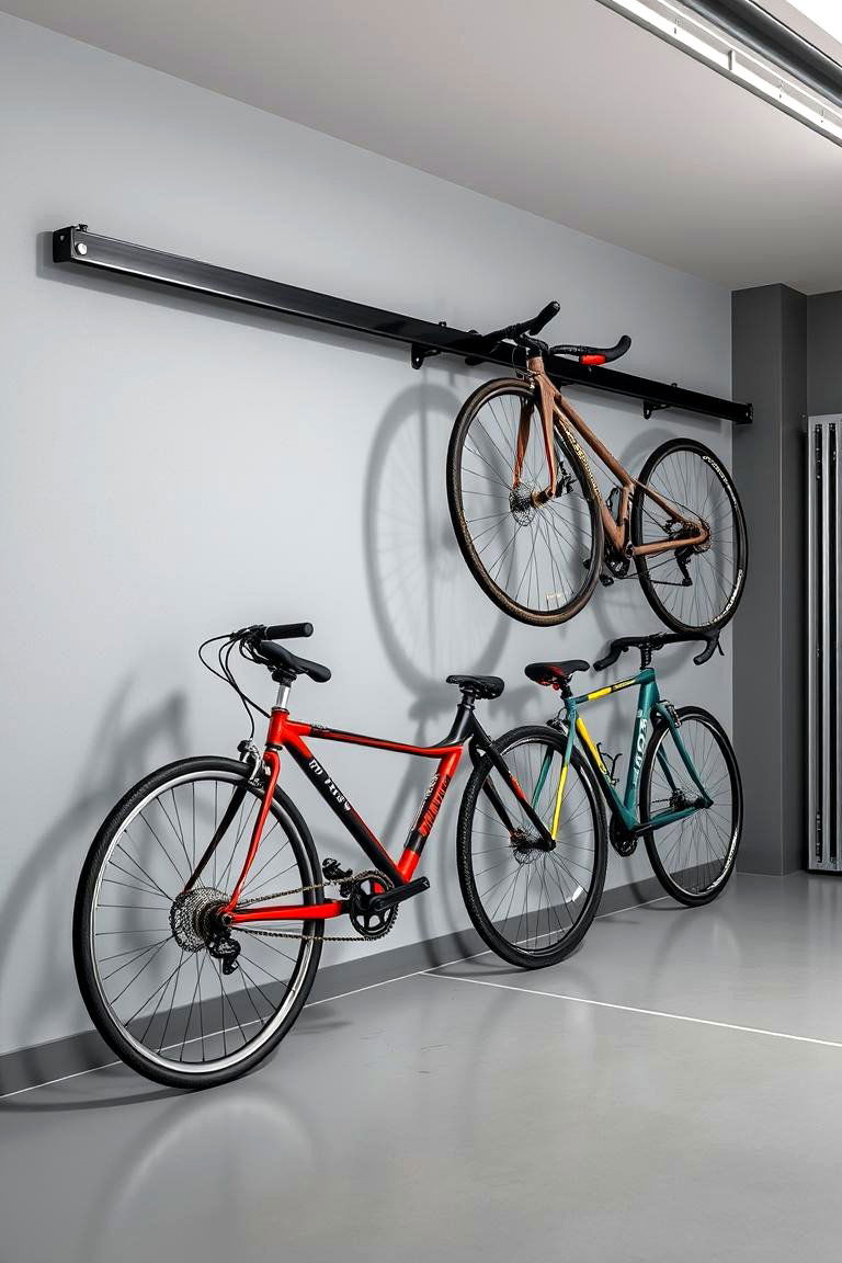 Sliding Bike Storage System - 25 Garage Bike Storage Ideas