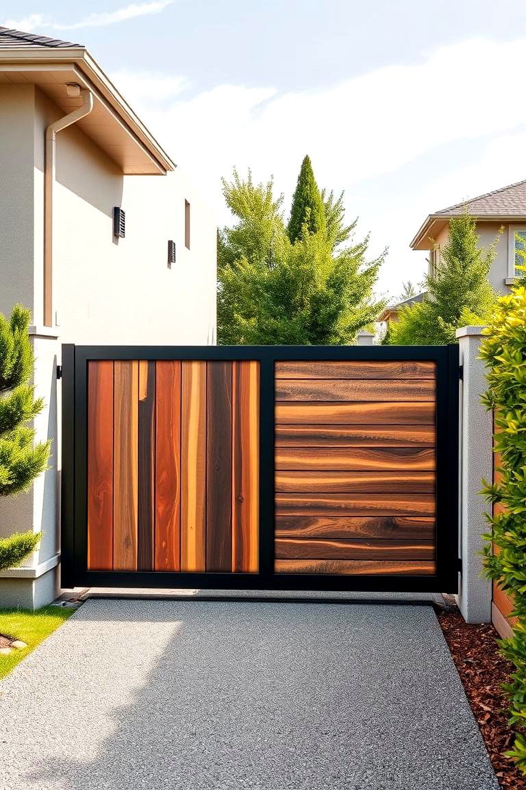 Sliding Gate for Maximum Space Efficiency - 25 Fence Gate Ideas