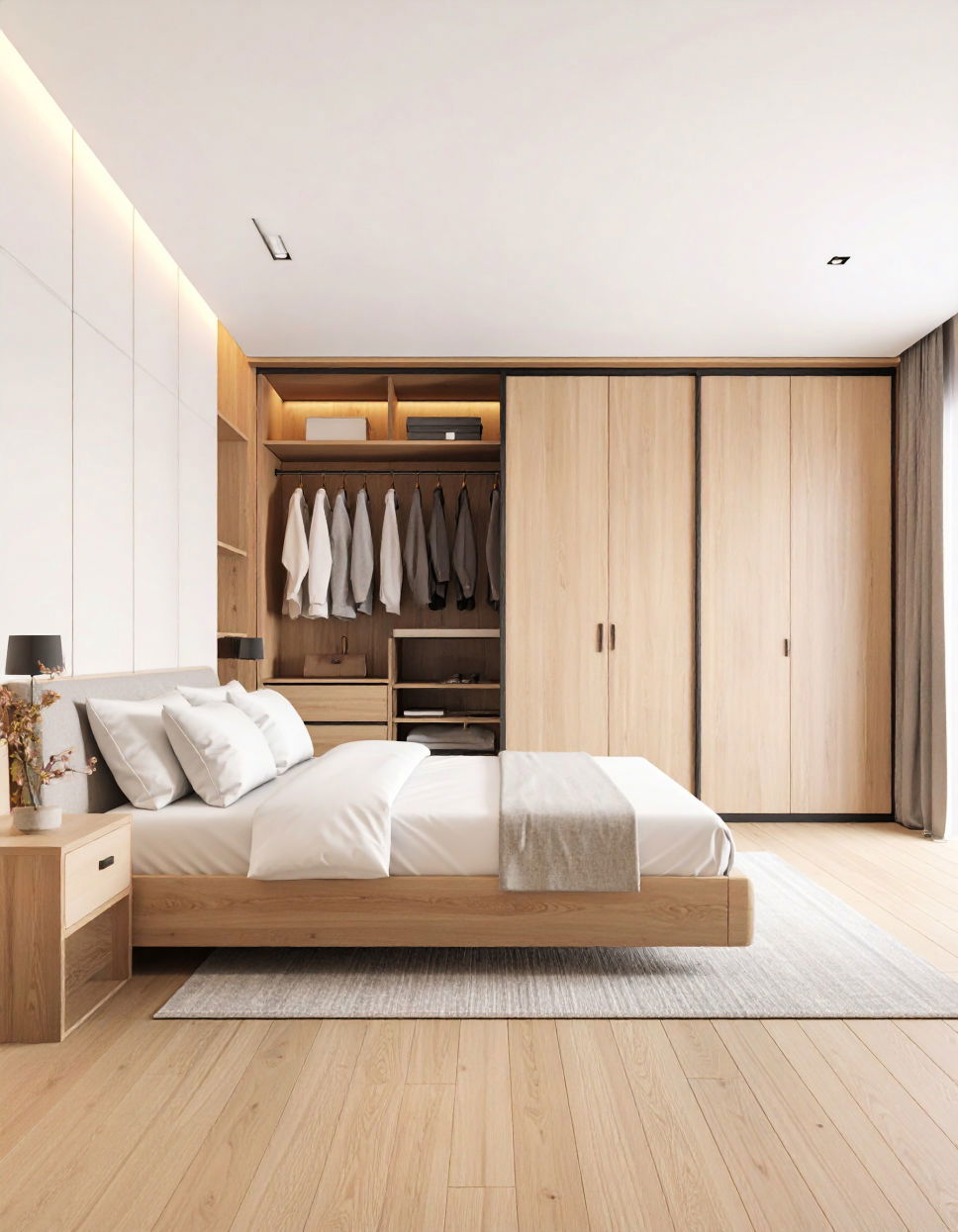 Sliding Wardrobe Behind the Bed