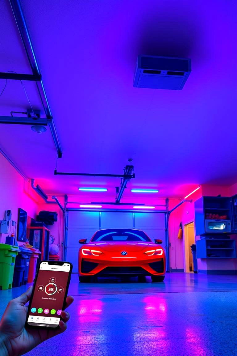 Smart Garage Lights for Efficiency and Control - 25 Garage Lighting Ideas