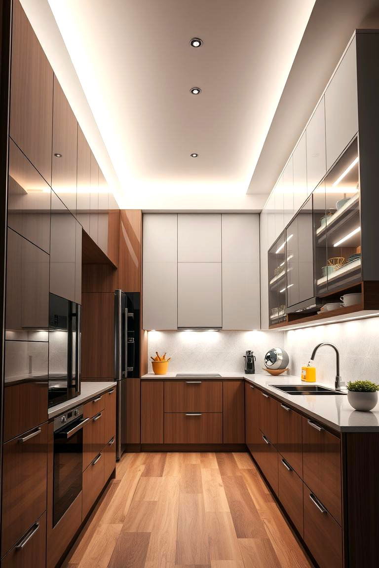 Smart Lighting Integration - 25 Floor to Ceiling Kitchen Cabinets