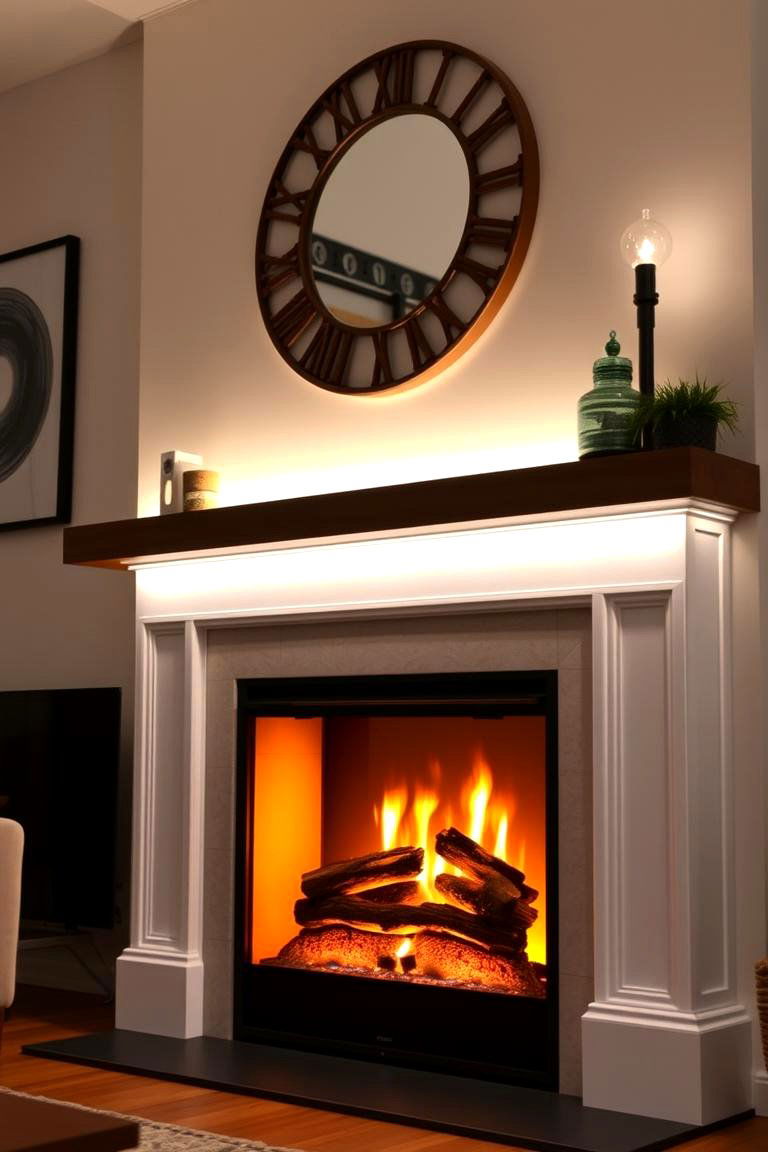Smart Lighting with Voice Control - 25 Fireplace Mantel Lighting Ideas