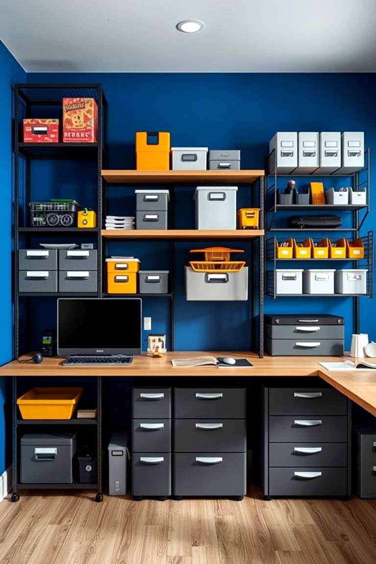 Smart Storage Solutions for Organized Efficiency - 25 Man Cave Office Ideas