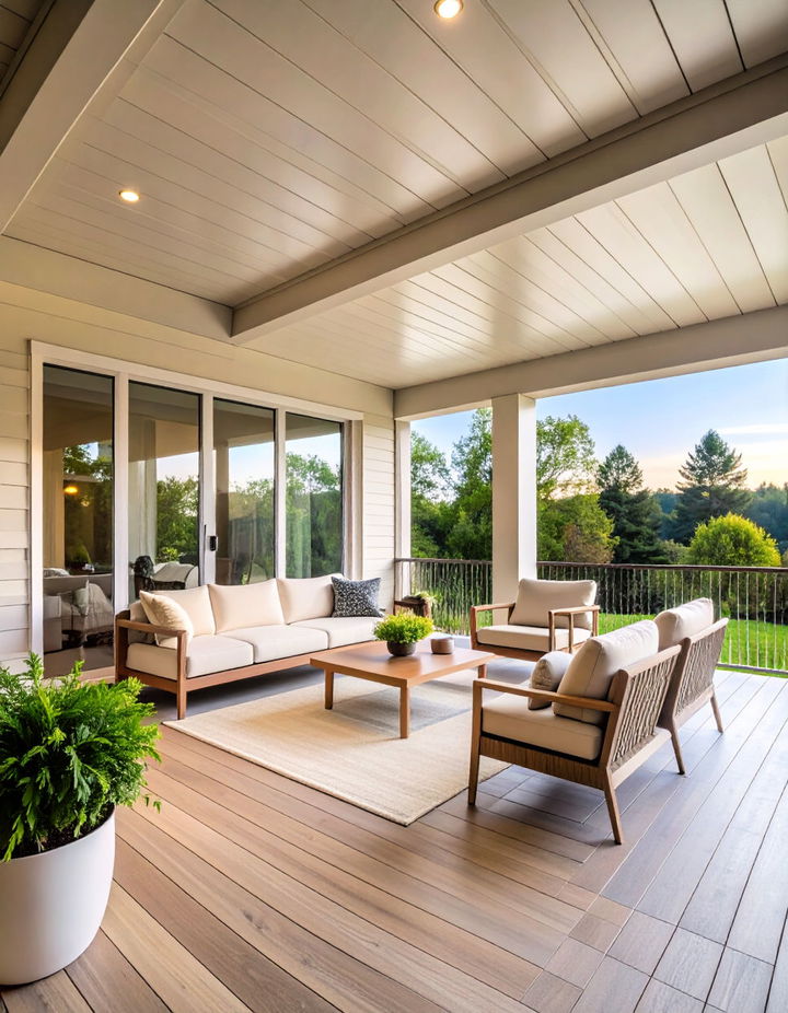 Smooth Matte Finish for a Sleek Modern Look Vinyl Porch Ceiling Ideas