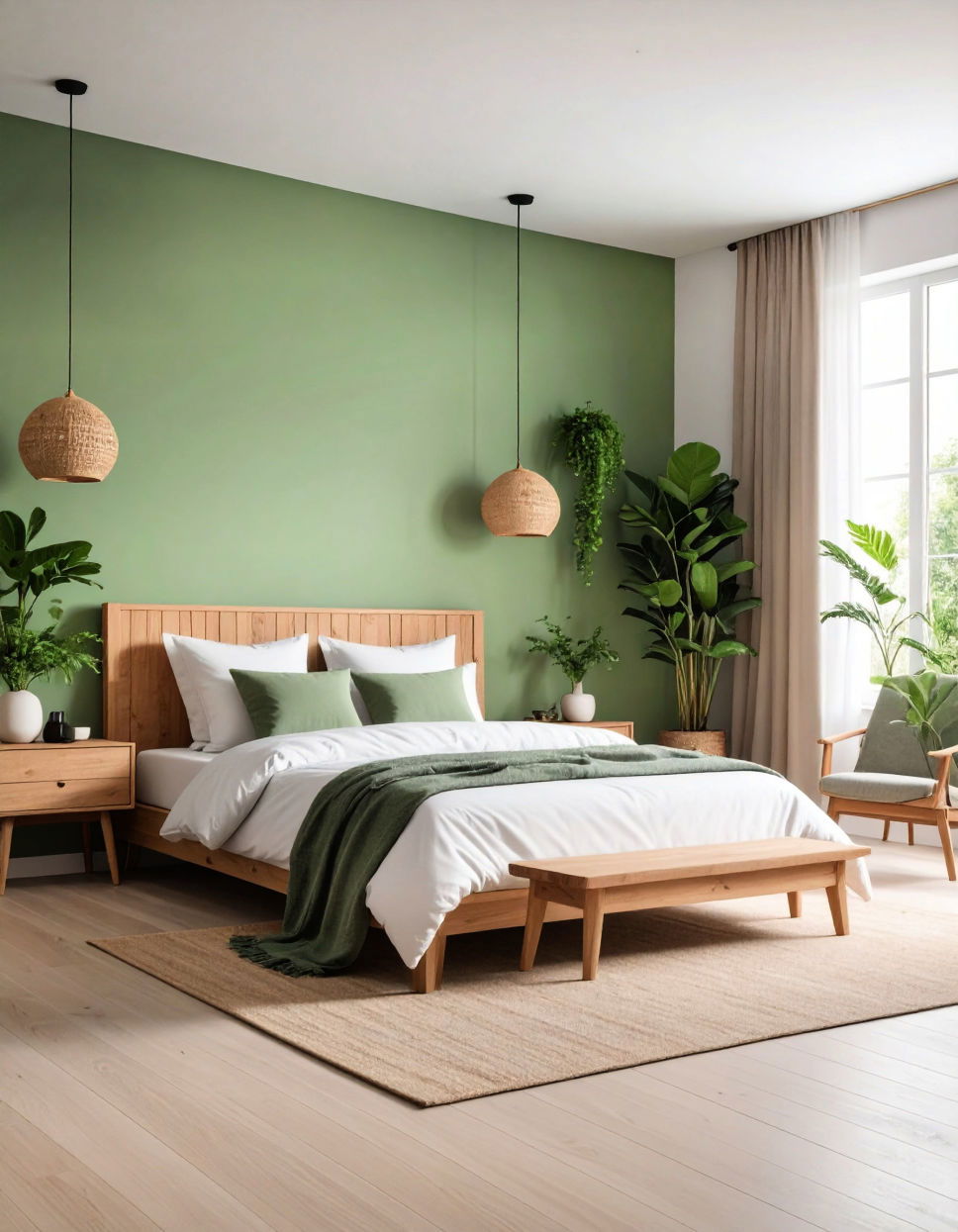 Soft Green and White for a Refreshing Ambience Two Tone Wall Paint Ideas