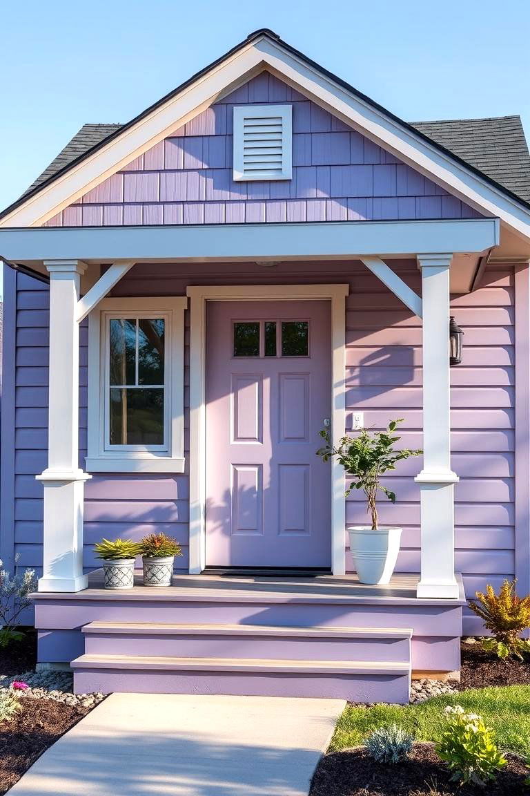 Soft Lavender and Gray - 25 Exterior Color Palettes for Small Homes
