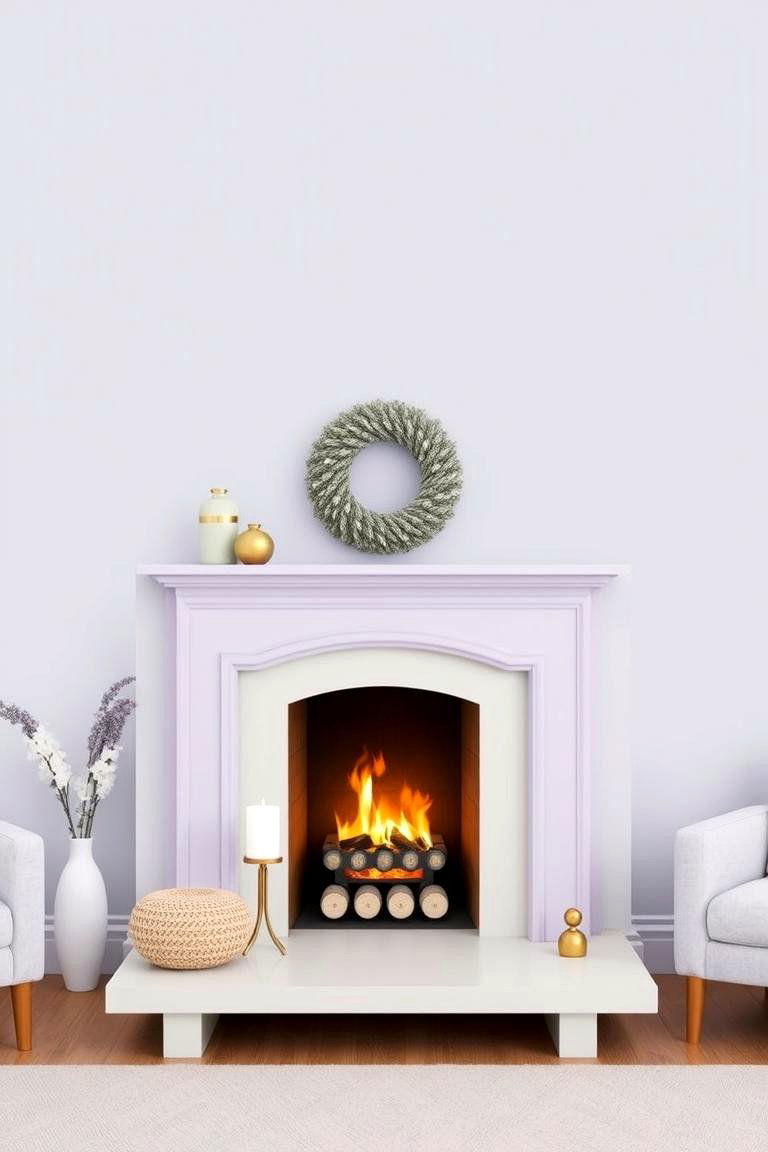 Soft Lavender for a Calming Ambiance - 25 Fireplace Paint Ideas