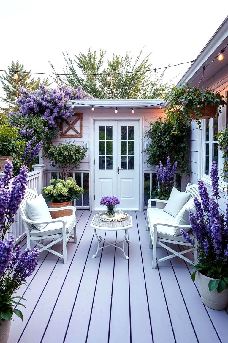Soft Lavender for a Gentle Romantic Touch - 25 Deck Color Ideas
