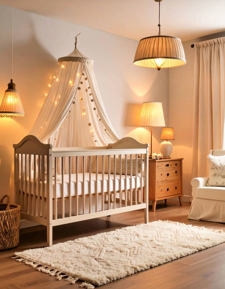 Soft Lighting with Vintage Lampshades Vintage Nursery Ideas