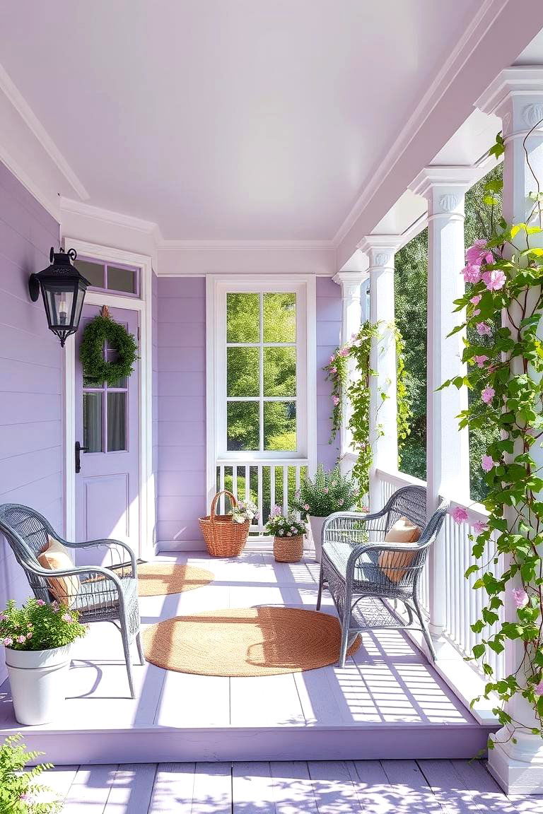 Soft Lilac for Delicate Charm - 25 Porch Paint Colors