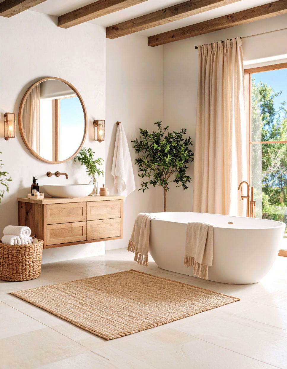 Soft Luxurious Textiles Tuscan Bathroom Ideas