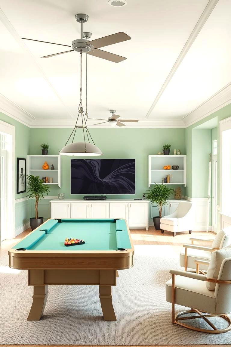 Soft Mint Green for a Refreshing Light Vibe - 25 Game Room Paint Ideas