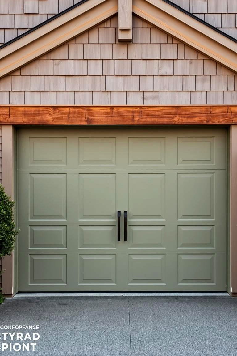 Soft Olive Green for a Muted Neutral Appeal - 25 Green Garage Door Ideas