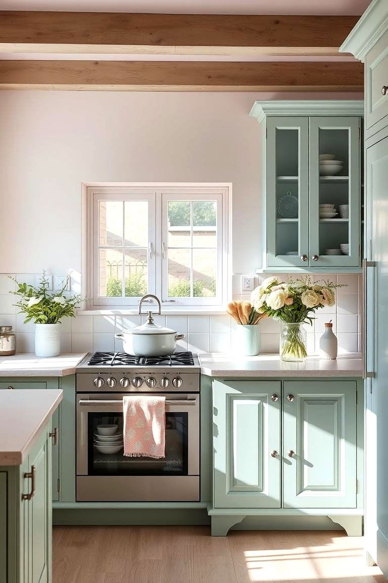 Soft Pastel Color Palette - 25 French Country Kitchen Ideas