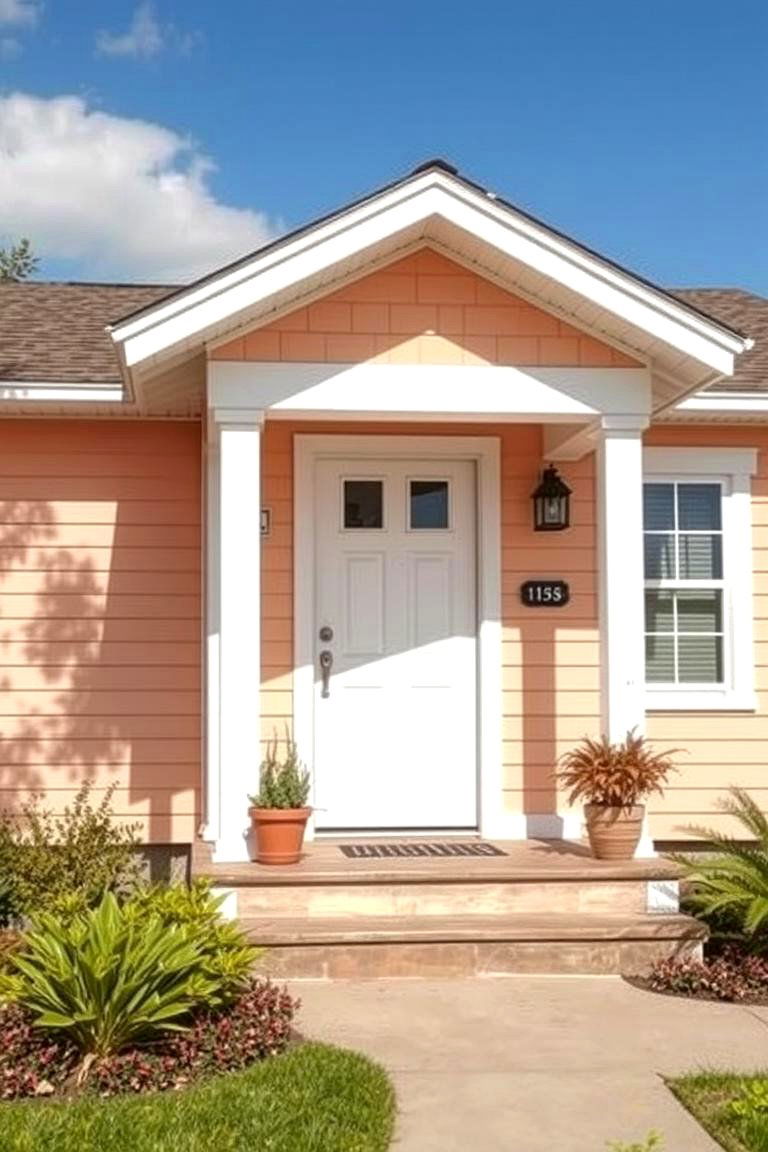 Soft Peach and White - 25 Exterior Color Palettes for Small Homes