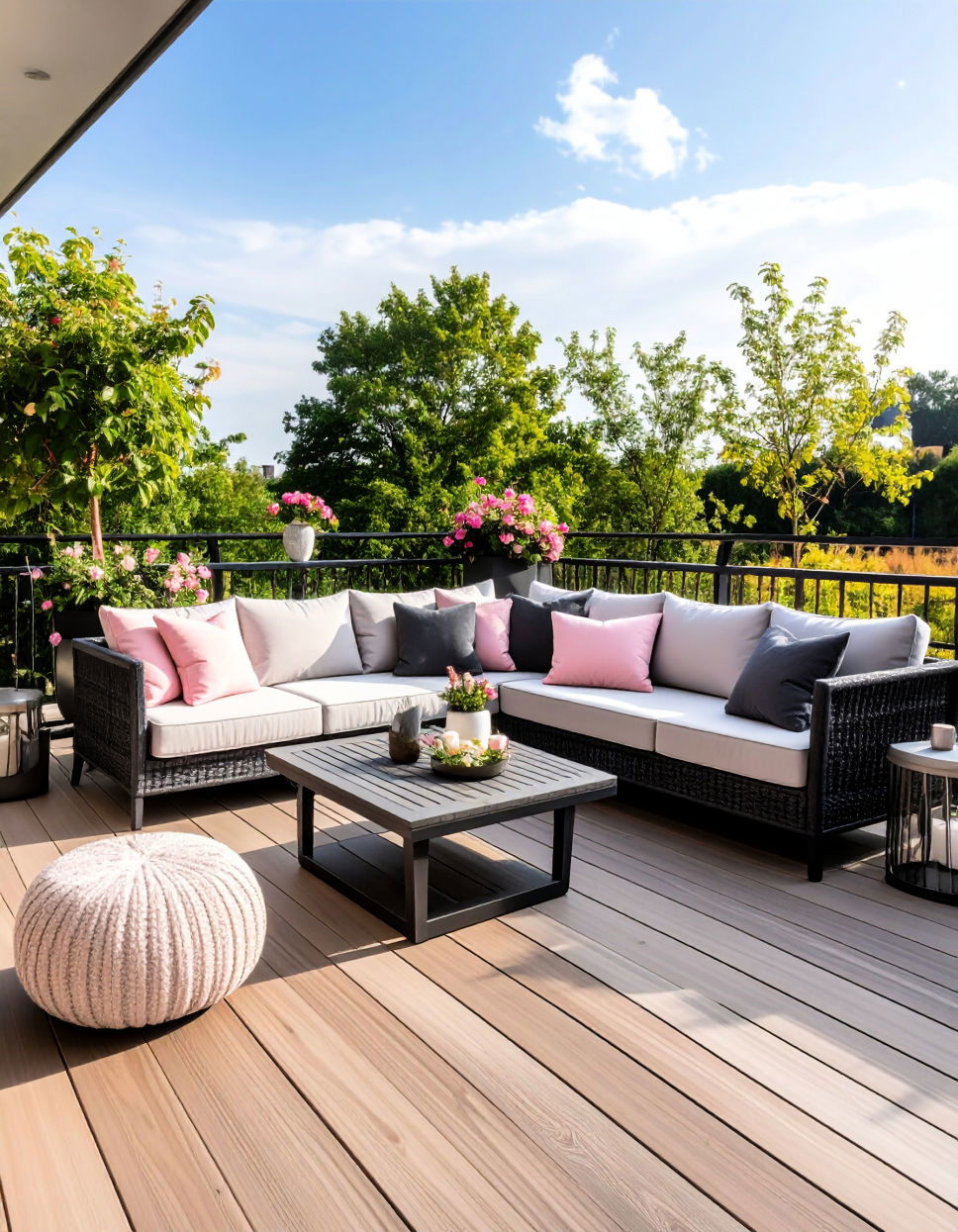 Soft Pink and Charcoal Two Tone Deck Color Schemes