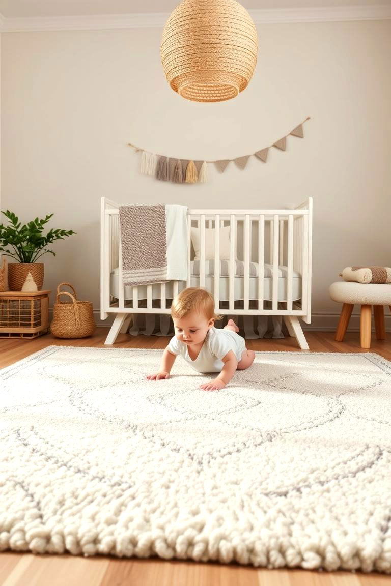 Soft Wool Rugs for Added Comfort - 25 Farmhouse Nursery Ideas