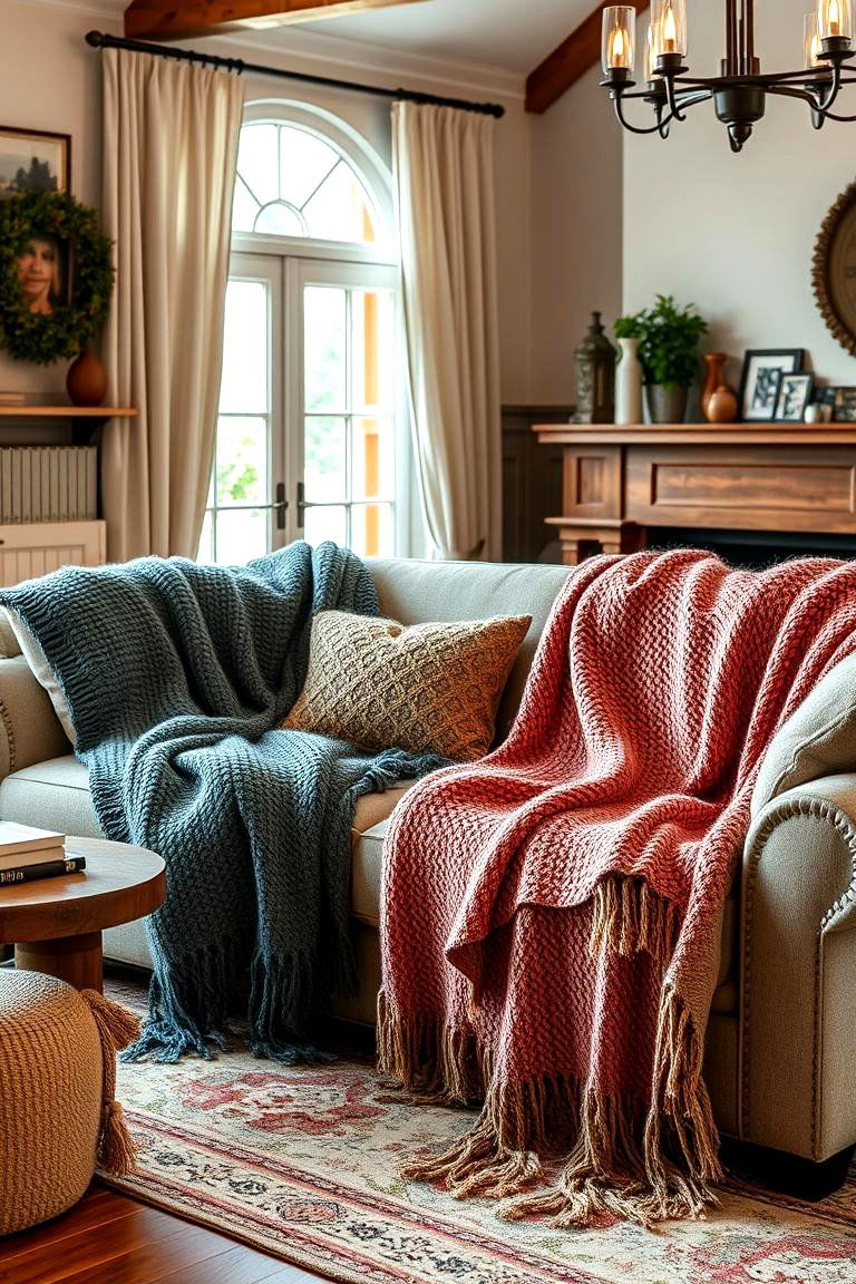 Soft and Cozy Throw Blankets - 25 Traditional Living Room Ideas