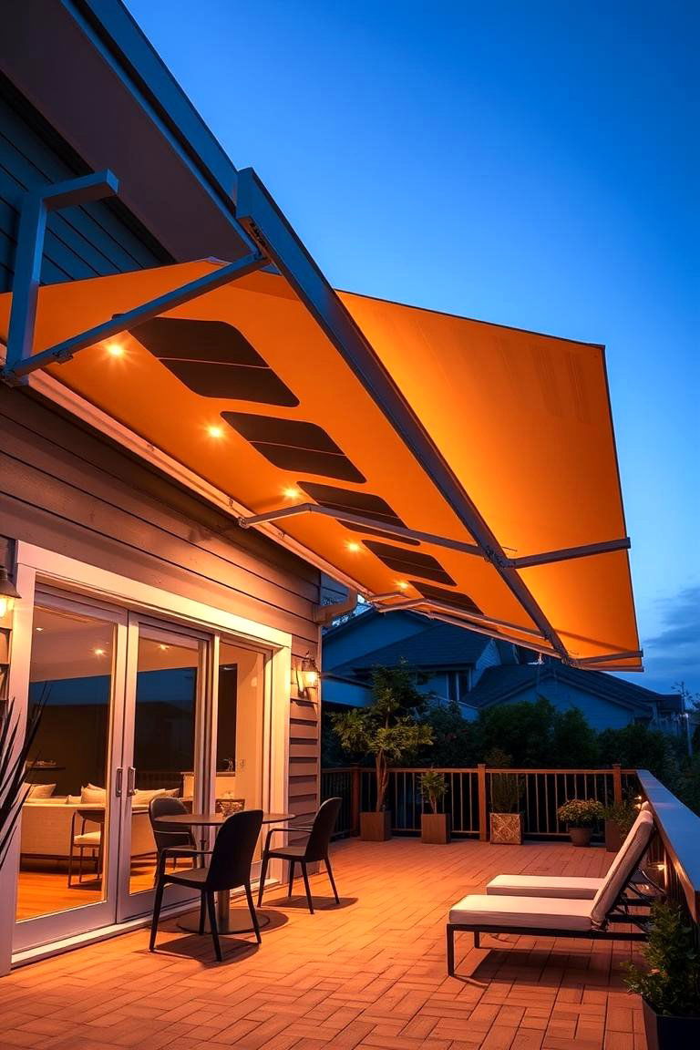 Solar Powered Awning for Eco Friendly Living - 25 Deck Awning Ideas