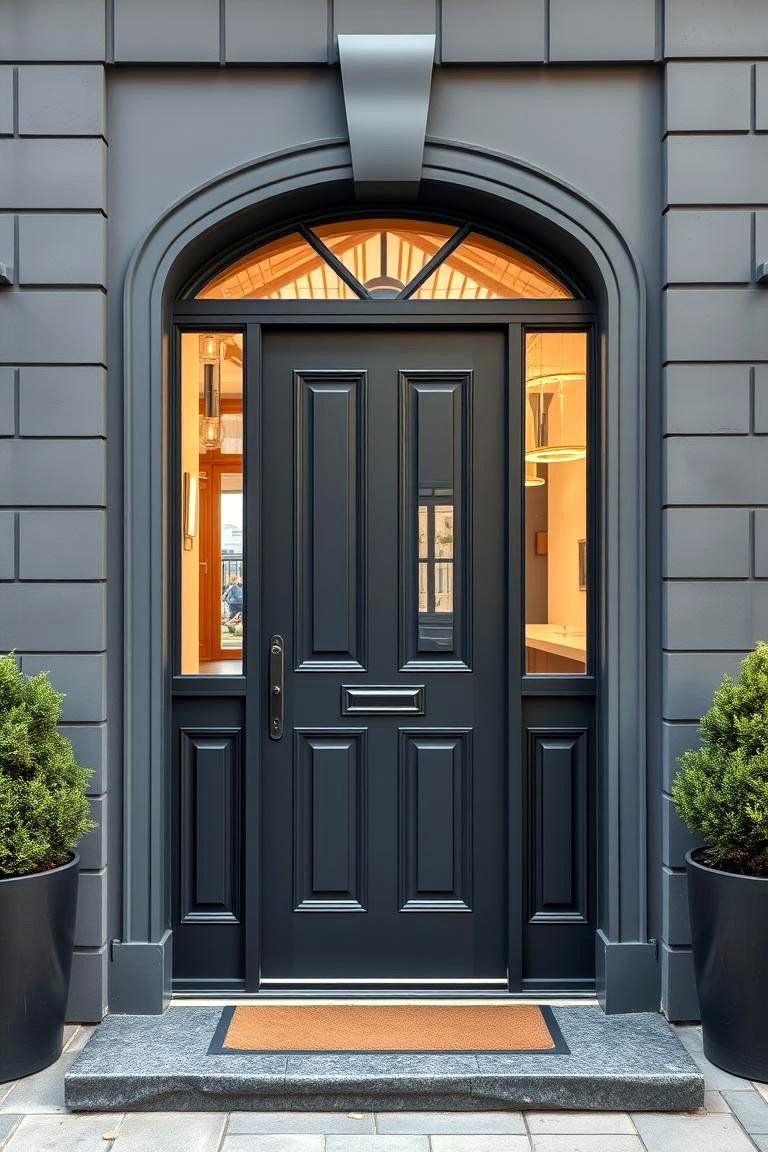 Sophisticated Charcoal Gray for a Sleek Entry - 25 Front Door Color Ideas