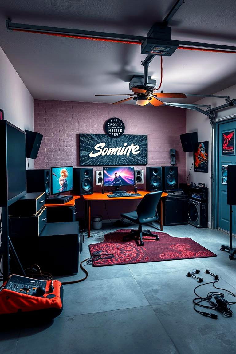 Soundproofed Music and Gaming Space - 25 Garage Game Room Ideas