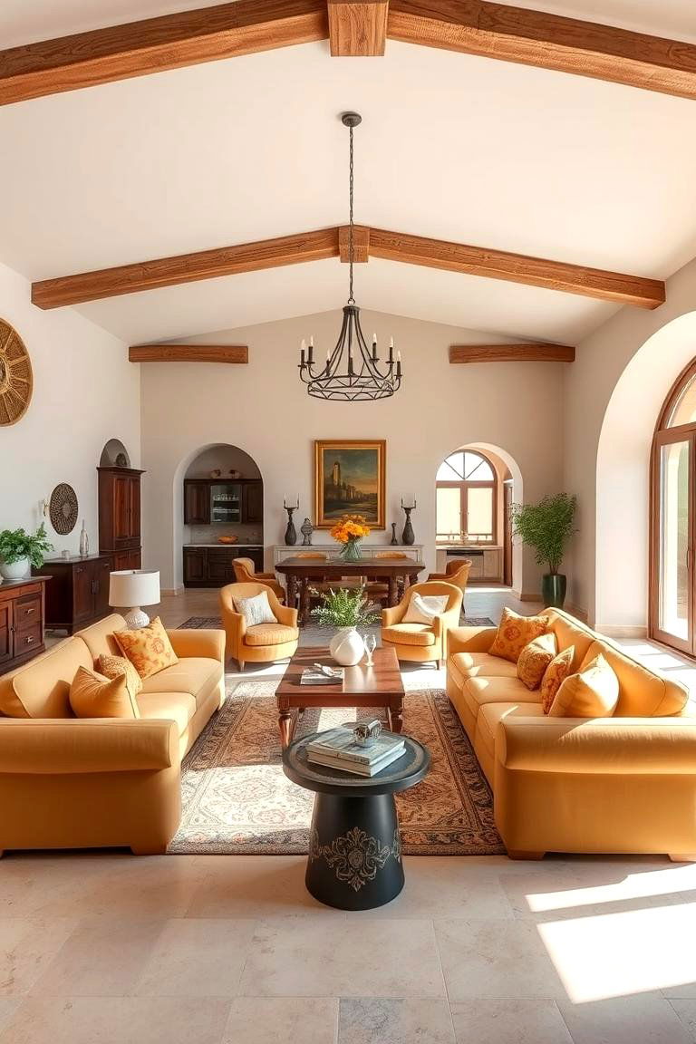 Spacious Open Layout - 25 Tuscan Living Room Ideas