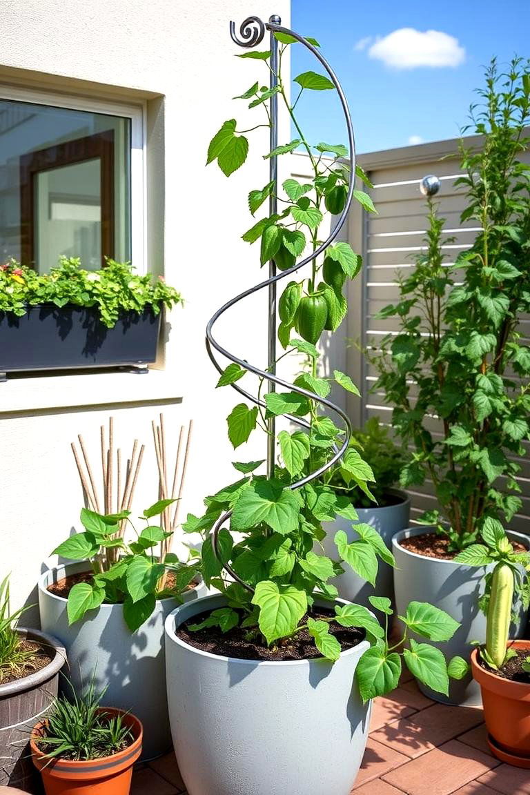 Spiral Trellis for Vertical Support - 25 Cucumber Trellis Ideas