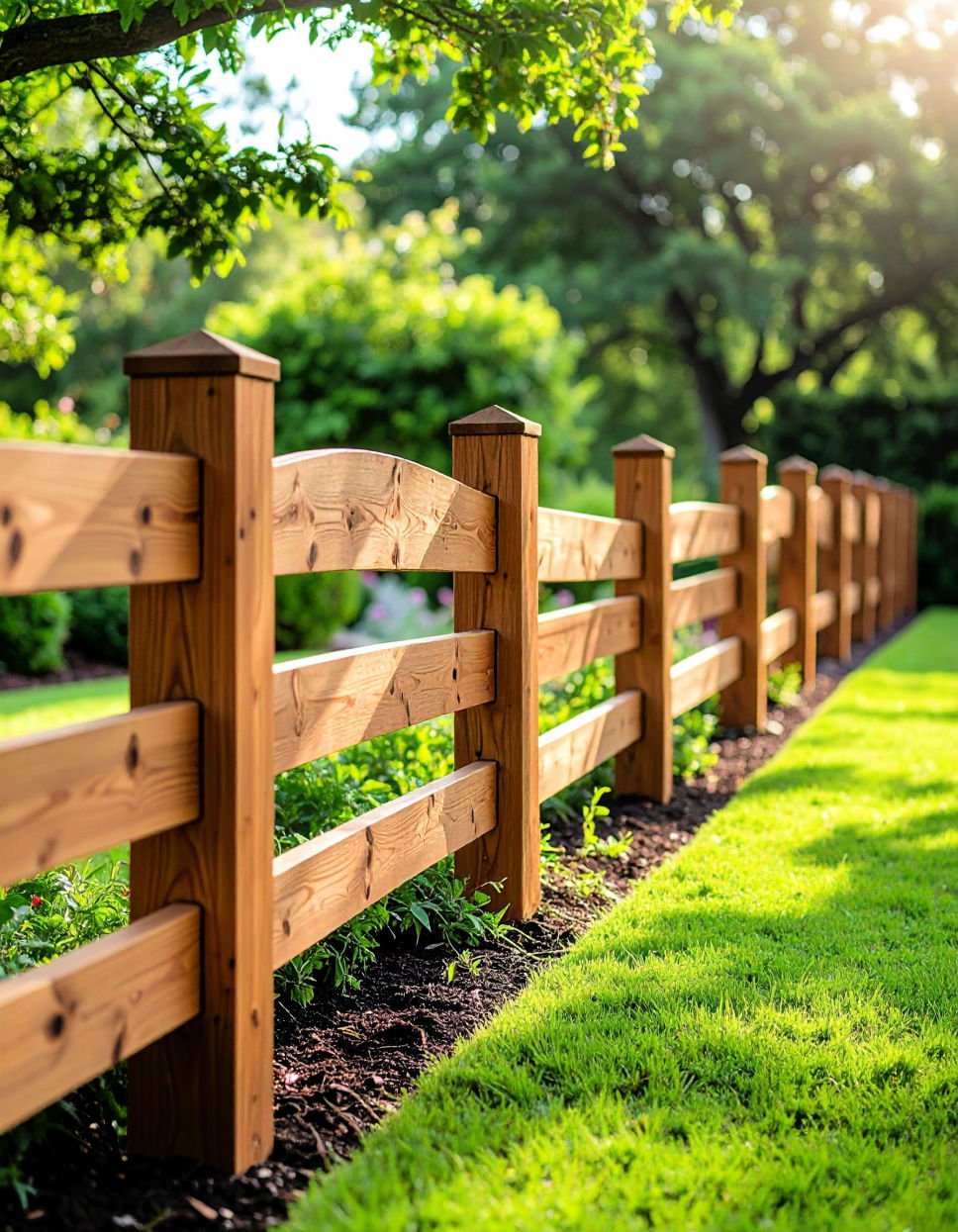 Split Rail Fence with Curved Lines