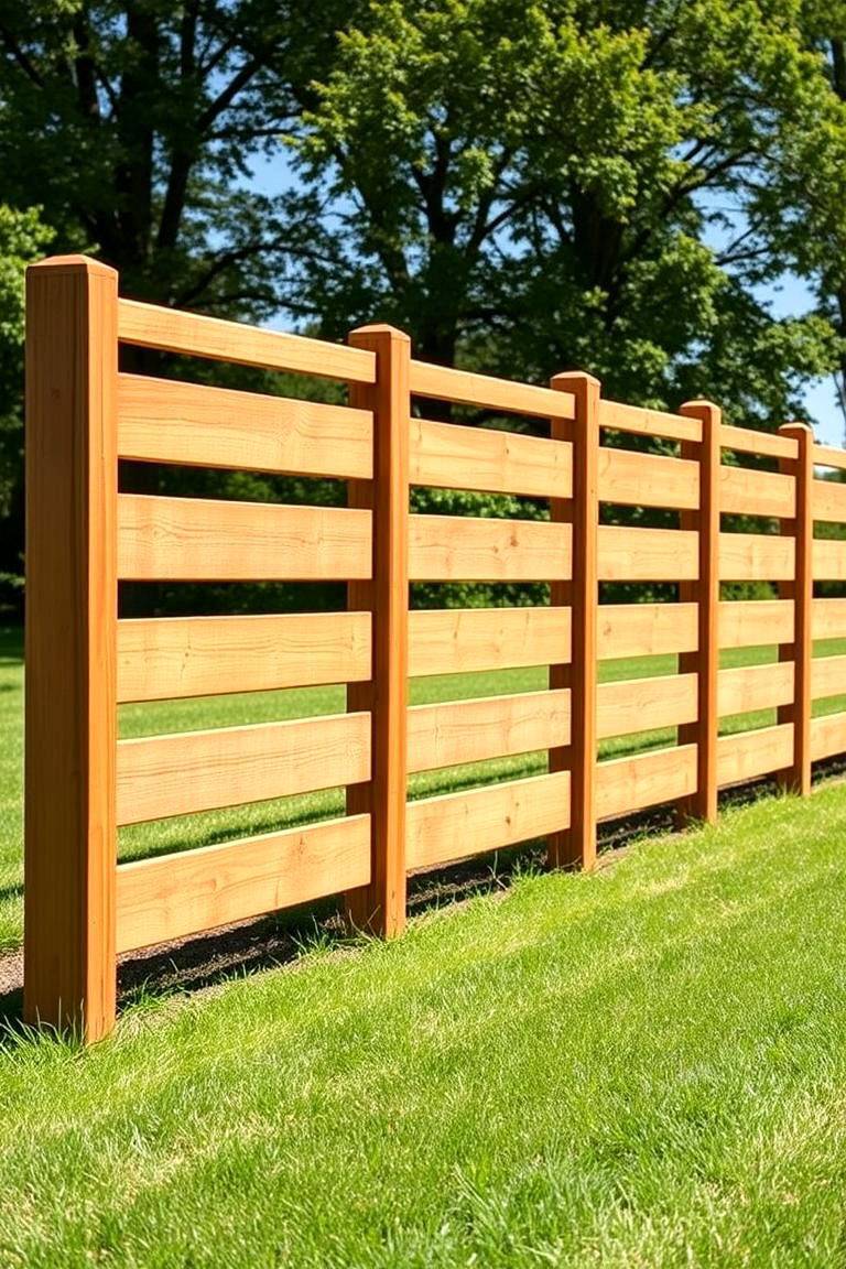 Split Rail Fence with Horizontal Panels - 25 Split Rail Fence Ideas
