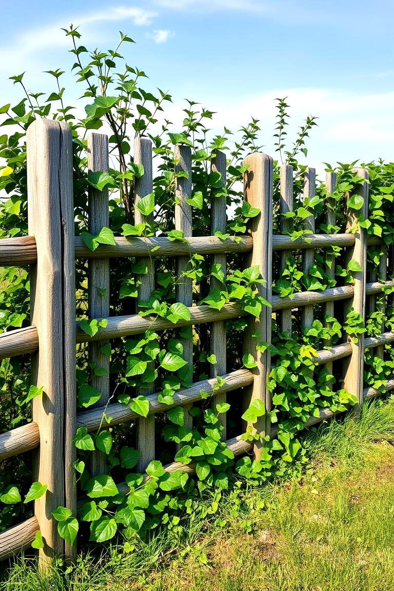 Split Rail Fence with Ivy Growth - 25 Split Rail Fence Ideas
