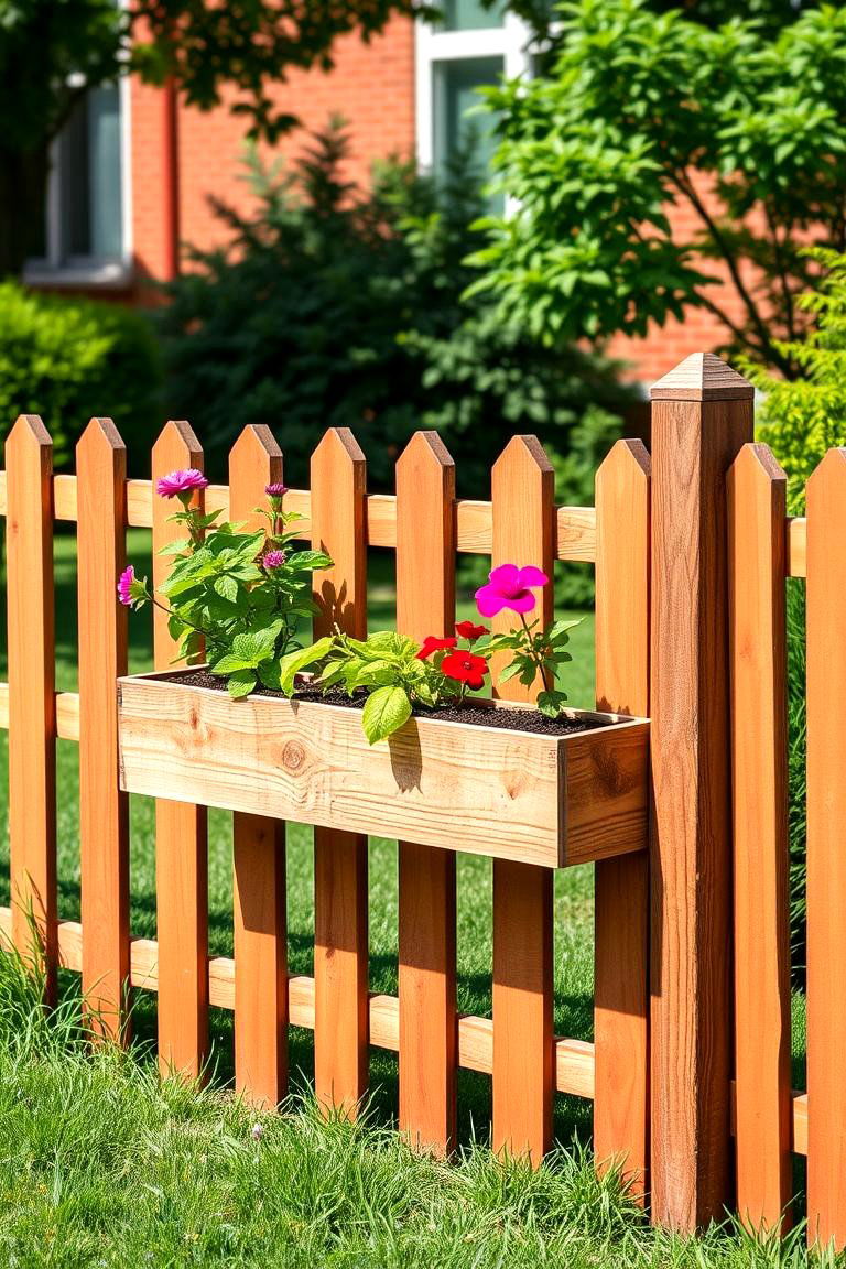 Split Rail Fence with Planter Boxes - 25 Split Rail Fence Ideas