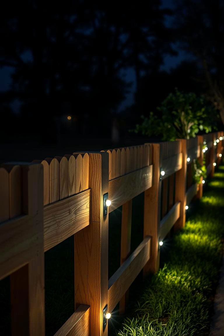 Split Rail Fence with Solar Lighting - 25 Split Rail Fence Ideas