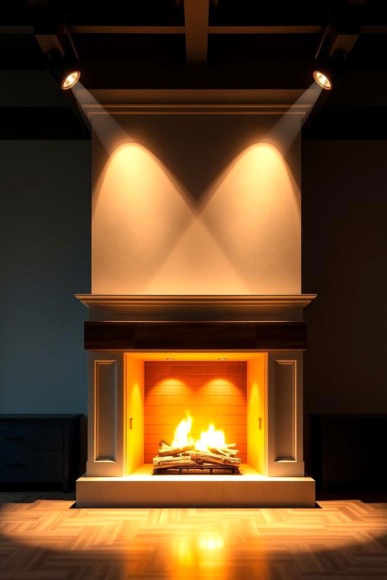 Spotlights for a Bold Statement - 25 Fireplace Lighting Ideas
