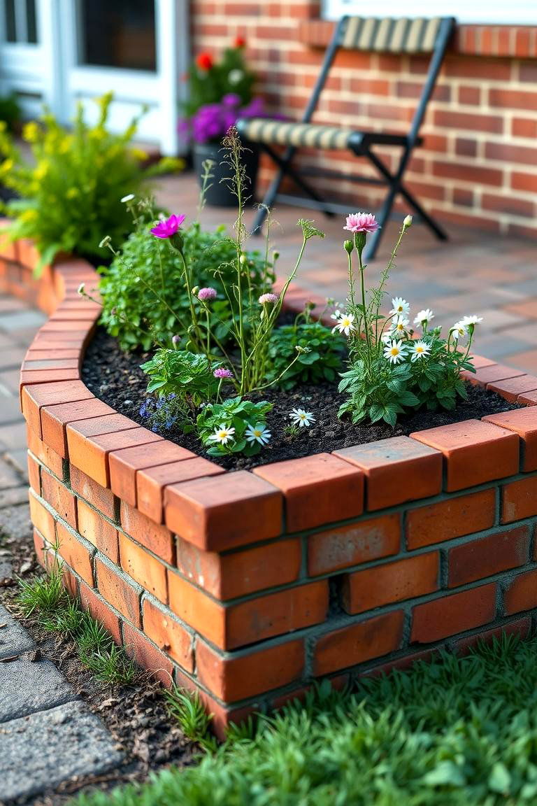 Stacked Brick Edge Garden - 25 Inexpensive Raised Garden Bed Ideas
