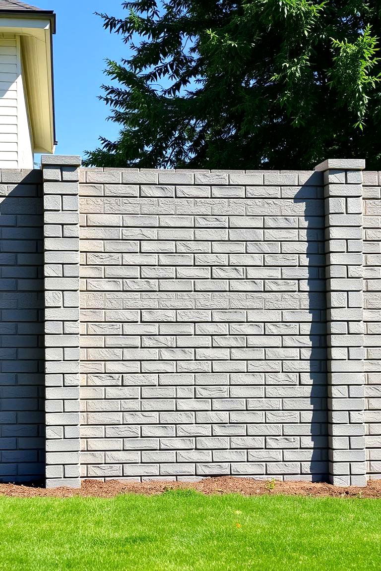 Stacked Cinder Block Wall for Added Height - 25 Cinder Block Fence Ideas