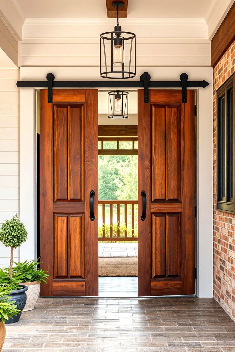 Stained Barn Doors for a Rustic Yet Modern Twist - 25 Stained Front Door Ideas