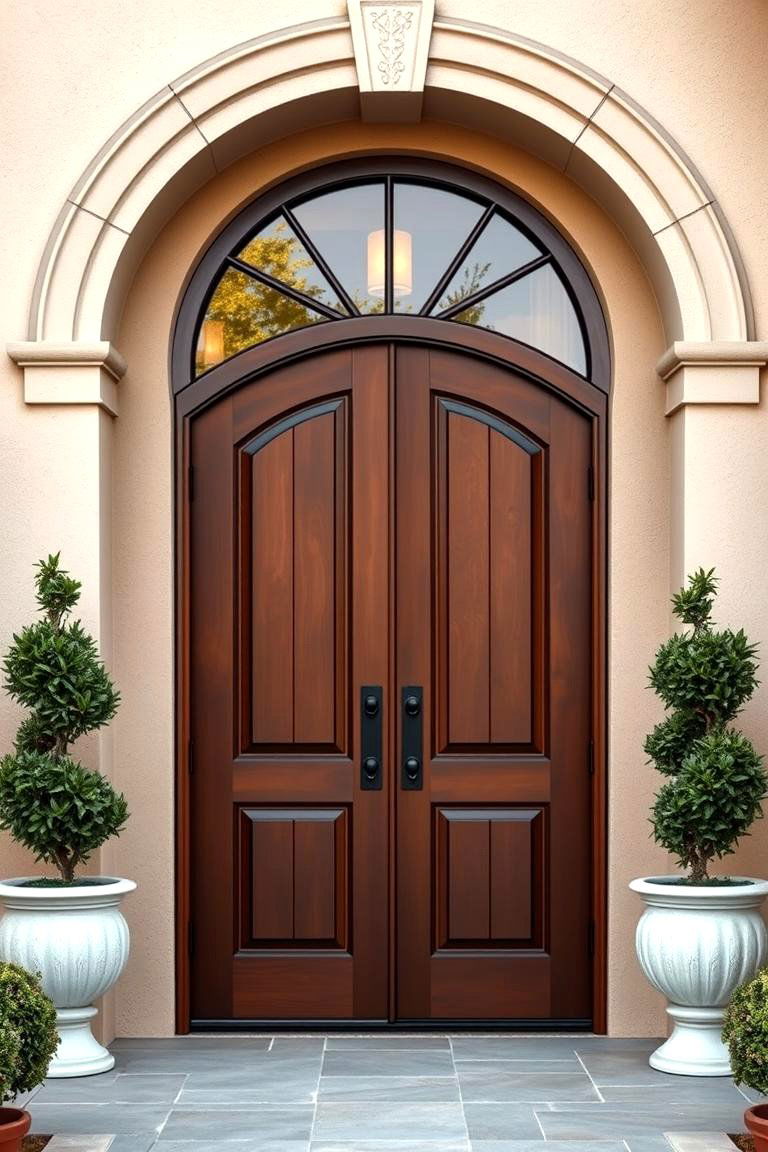 Stained Doors with Arched Tops for a Romantic Feel - 25 Stained Front Door Ideas