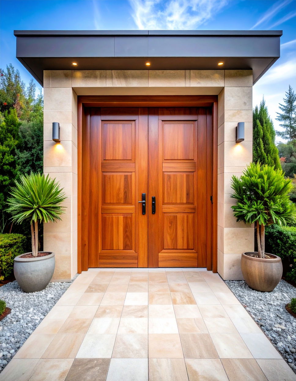 Stained Pivot Doors for a Contemporary Architectural Statement