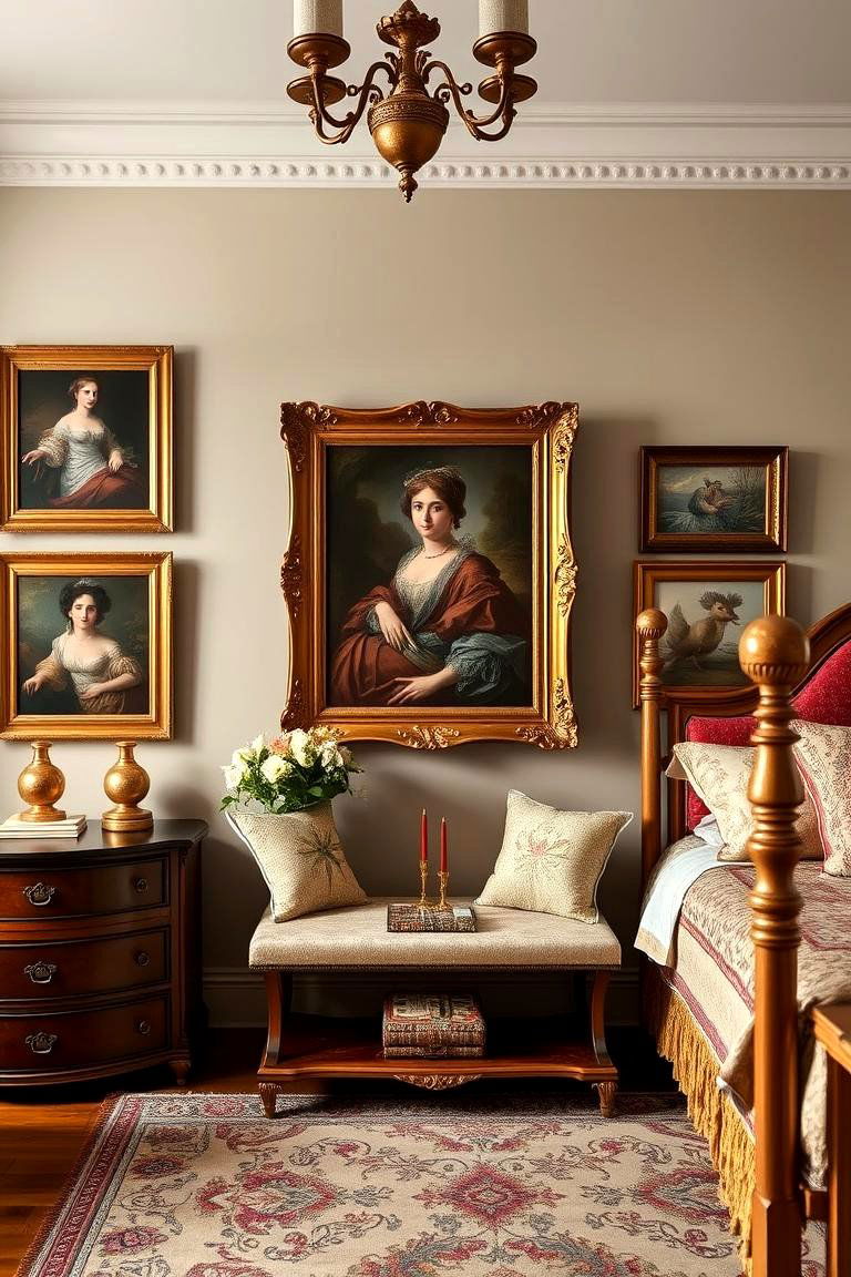 Statement Artwork for Artistic Flair - 25 Victorian Bedroom Ideas