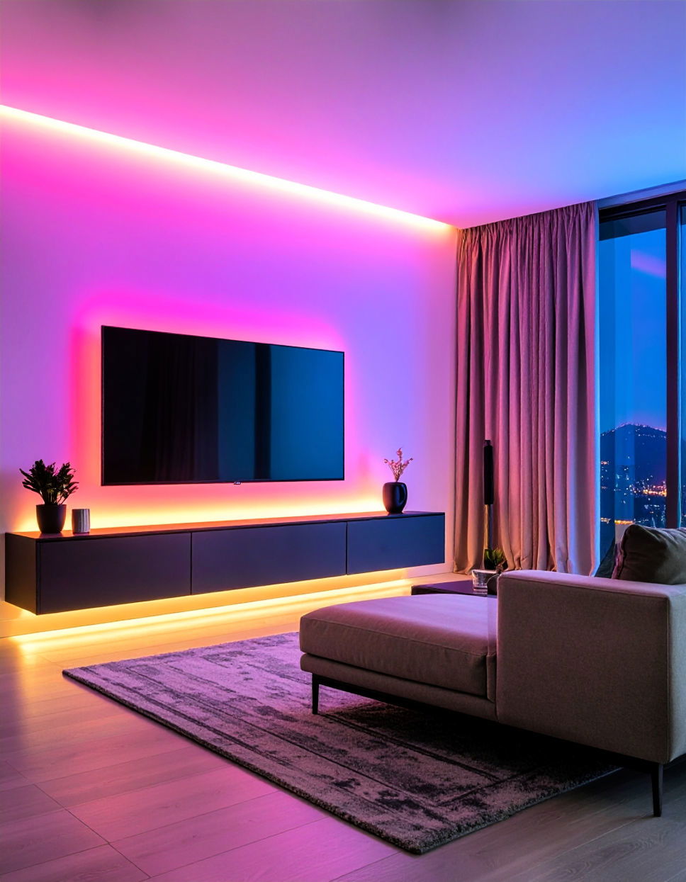 Statement Lighting Around TV Tv Wall Ideas